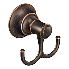 MOEN DN7903BRB Ashville Double Robe Hook In Mediterranean Bronze