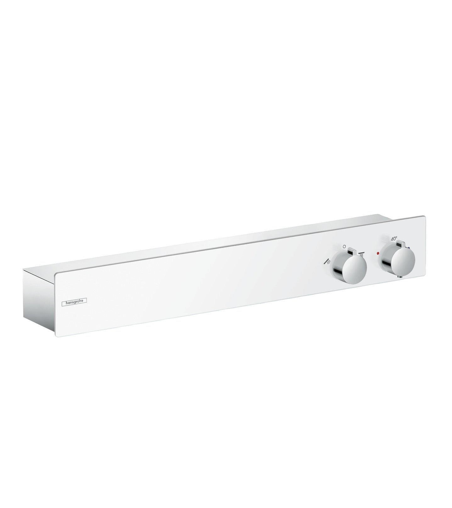 HANSGROHE 13108401 ShowerTablet Thermostatic Trim 600 for Exposed Installation for 2 Functions in White/Chrome