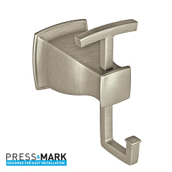 MOEN MY3503BN Hensley Double Robe Hook In Brushed Nickel