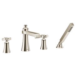 MOEN TS929NL Flara Two-Handle Roman Tub Faucet In Polished Nickel
