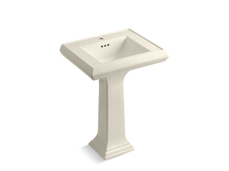 KOHLER K-2238-1-47 Almond Memoirs Classic 24" pedestal bathroom sink with single faucet hole