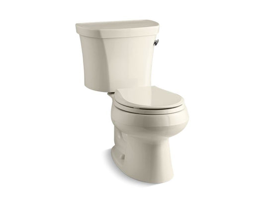 KOHLER K-3947-TR-47 Wellworth Two-piece round-front 1.28 gpf toilet with right-hand trip lever, tank cover locks and 14" rough-in
