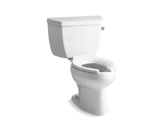 KOHLER K-3575-TR-0 White Wellworth Classic Two-piece elongated 1.28 gpf toilet with right-hand trip lever and tank cover locks