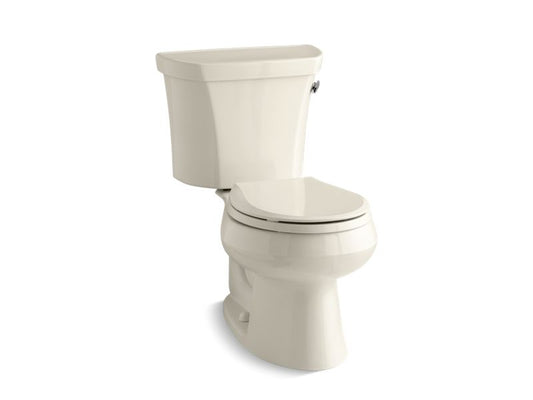 KOHLER K-3997-RA-47 Wellworth Two-piece round-front 1.28 gpf toilet with right-hand trip lever