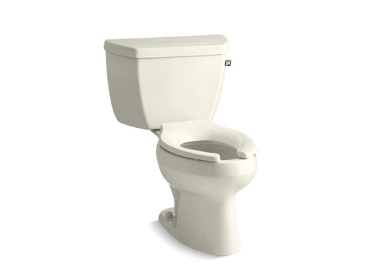 KOHLER K-3531-RA-96 Biscuit Wellworth Classic Two-piece elongated 1.0 gpf toilet with right-hand trip lever, less seat