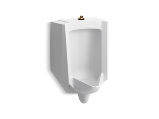 KOHLER K-4991-ET-0 White Bardon High-Efficiency Urinal (HEU), washout, wall-hung, 0.125 gpf to 1.0 gpf, top spud