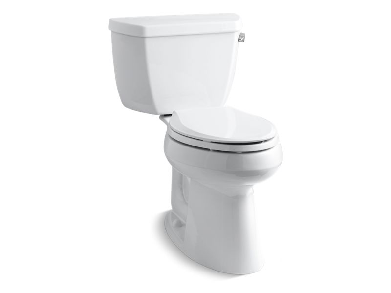 KOHLER K-3713-RA-0 Highline Classic Two-Piece Elongated Toilet, 1.28 Gpf In White