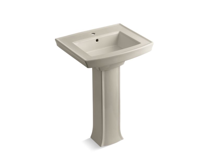 KOHLER K-2359-1-G9 Sandbar Archer Pedestal bathroom sink with single faucet hole