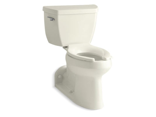 KOHLER K-3578-T-96 Biscuit Barrington Two-piece elongated chair height toilet with tank cover locks