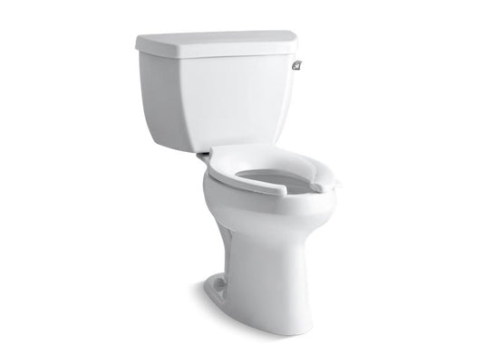 KOHLER K-3519-TR-0 White Highline Classic Two-piece elongated chair height toilet with tank cover locks