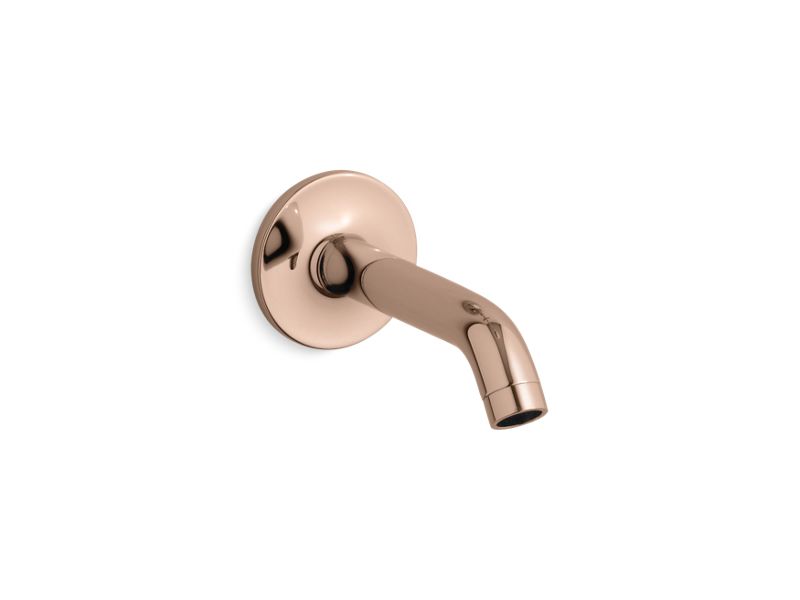 KOHLER K-14426-RGD Vibrant Rose Gold Purist Wall-mount non-diverter bath spout, 35-degrees