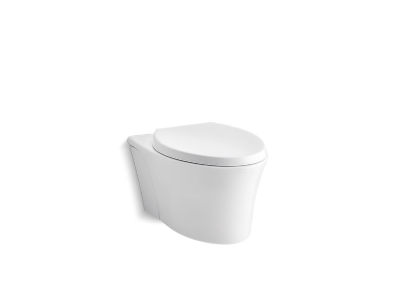 KOHLER K-6299-0 White Veil Wall-hung compact elongated toilet, dual-flush