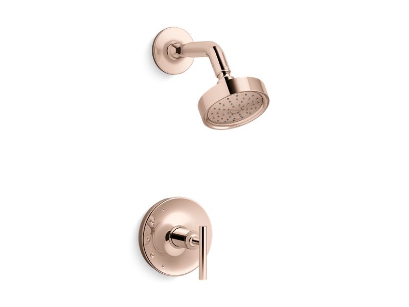 KOHLER K-TS14422-4G-RGD Vibrant Rose Gold Purist Rite-Temp shower trim kit with lever handle, 1.75 gpm