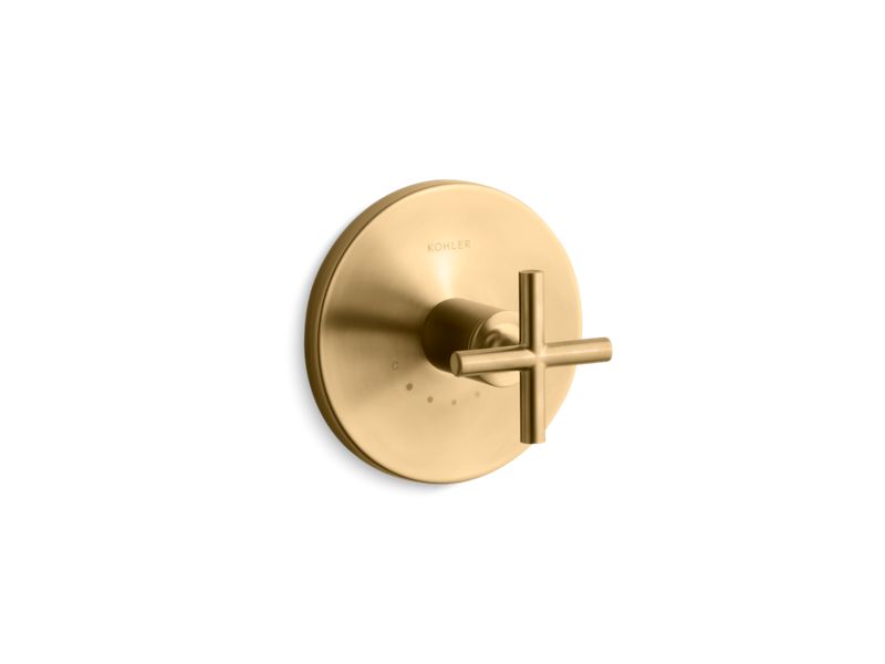 KOHLER K-T14488-3-BGD Purist Valve trim with cross handle for thermostatic valve, requires valve
