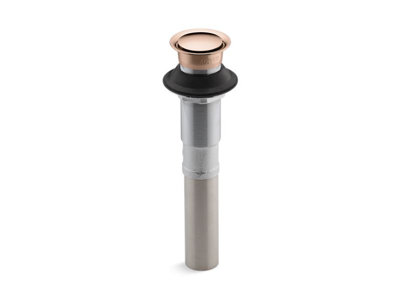 KOHLER K-7124-RGD Vibrant Rose Gold Pop-up clicker drain without overflow