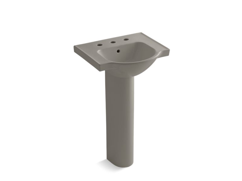 KOHLER Veer K-5265-8-K4 Cashmere 21" rectangular pedestal bathroom sink
