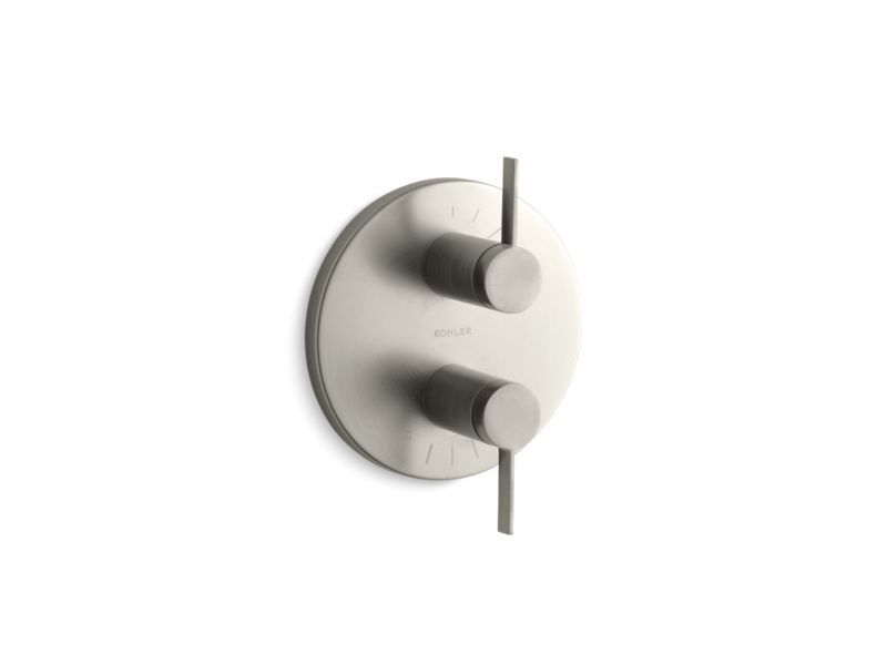 KOHLER K-T10941-4-BN Stillness Valve trim with lever handles for stacked valve, requires valve