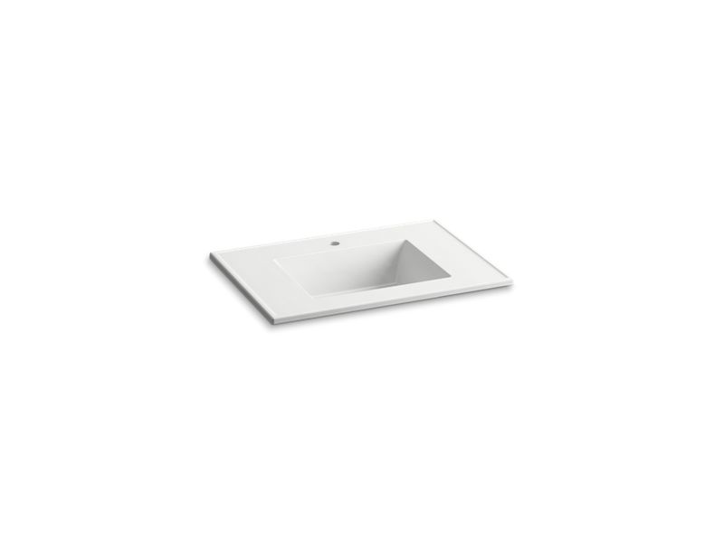 KOHLER K-2779-1-G81 White Impressions Ceramic/Impressions 31" Vitreous china vanity top with integrated rectangular sink