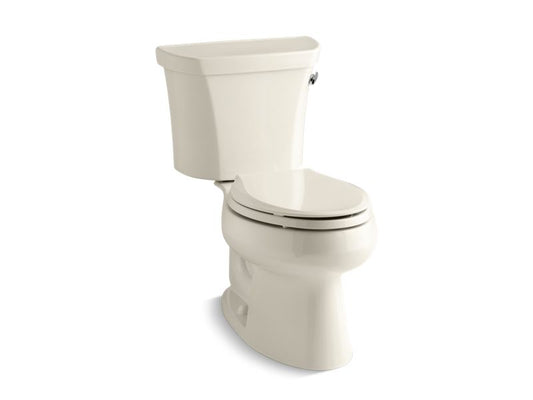 KOHLER K-3998-RZ-47 Wellworth Two-piece elongated 1.28 gpf toilet with right-hand trip lever, tank cover locks, and insulated tank