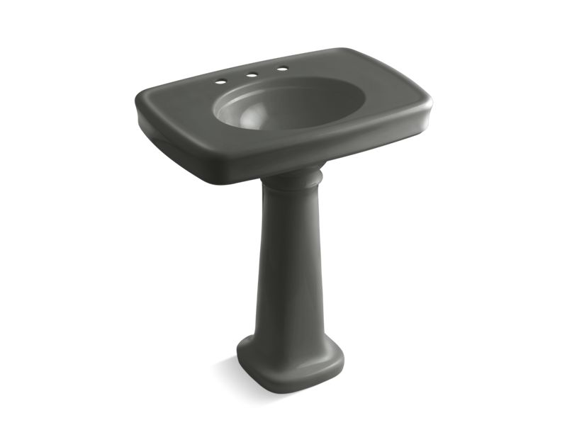 KOHLER K-2347-8-58 Bancroft 30" pedestal bathroom sink with 8" widespread faucet holes