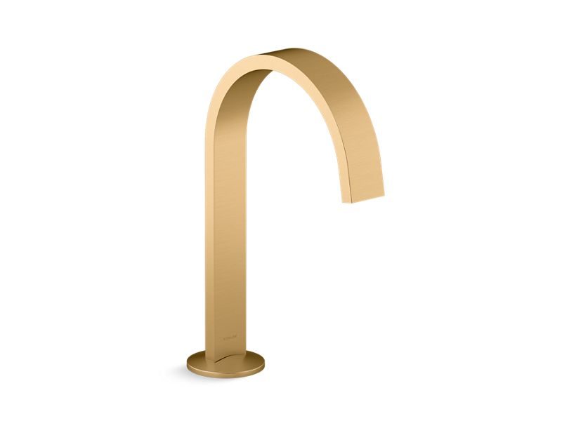 KOHLER Components K-77968-2MB Vibrant Brushed Moderne Brass Bathroom sink  faucet spout with Ribbon design, 1.2 gpm