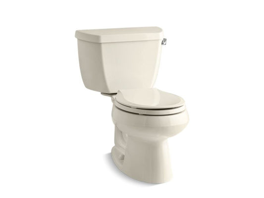 KOHLER K-3577-TR-47 Wellworth Classic Two-piece round-front 1.28 gpf toilet with right-hand trip lever and tank cover locks