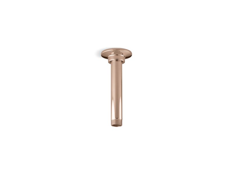 KOHLER K-7394-RGD 6" Ceiling-Mount Single-Function Rainhead Arm And Flange In Vibrant Rose Gold