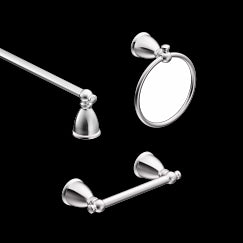 MOEN Y3193CH Caldwell Pivoting Paper Holder Towel Bar Towel Ring In Chrome