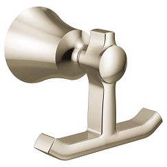MOEN YB0303NL Flara Double Robe Hook In Polished Nickel