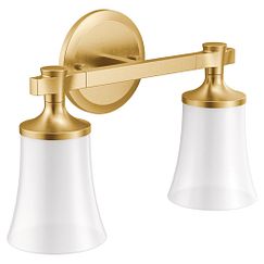 MOEN YB0362BG Flara Two Globe Bath Light In Brushed Gold