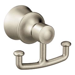 MOEN YB2103BN Dartmoor Double Robe Hook In Brushed Nickel