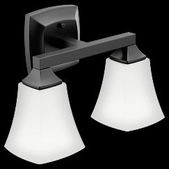 MOEN YB5162BL Voss Two Globe Bath Light In Matte Black