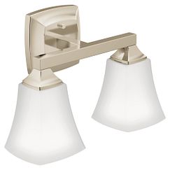 MOEN YB5162NL Voss Two Globe Bath Light In Polished Nickel