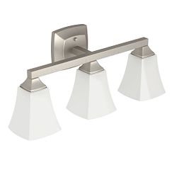 MOEN YB5163BN Voss Three Globe Bath Light In Brushed Nickel