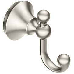 MOEN YB5203BN Wynford Double Robe Hook In Brushed Nickel