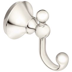 MOEN YB5203NL Wynford Double Robe Hook In Polished Nickel