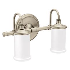 MOEN YB6462BN Belfield Two Globe Bath Light In Brushed Nickel