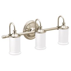 MOEN YB6463NL Belfield Three Globe Bath Light In Polished Nickel