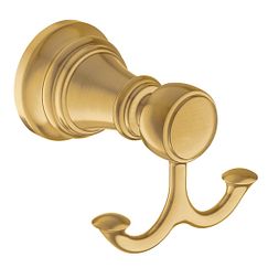MOEN YB8403BG Weymouth Double Robe Hook In Brushed Gold