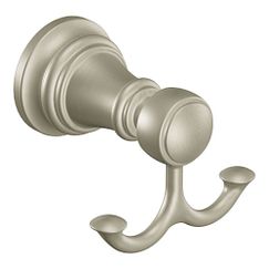 MOEN YB8403BN Weymouth Double Robe Hook In Brushed Nickel