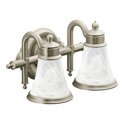 MOEN YB9862BN Waterhill Two Globe Bath Light In Brushed Nickel