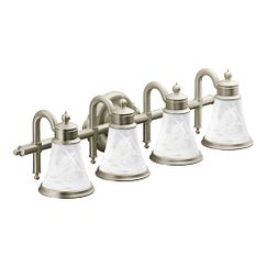MOEN YB9864BN Waterhill Four Globe Bath Light In Brushed Nickel