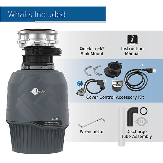 INSINKERATOR-EVO CVR CNTRL W/CDK Evolution Cover Control Garbage Disposal with EZ Connect Cord & Hardwire Adapter