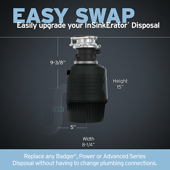 INSINKERATOR-PRO-CVR CNTRL W/CDK Pro Cover Control Garbage Disposal with EZ Connect Cord & Hardwire Adapter