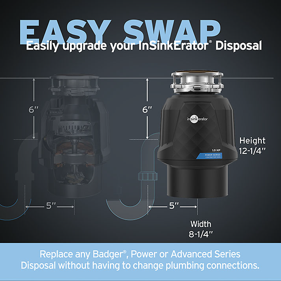 INSINKERATOR-CONTRACTOR-1000W/CDK Contractor 1000 Garbage Disposal with Cord with EZ Connect Cord & Hardwire Adapter