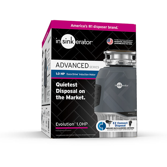 INSINKERATOR-EVO 1.0HP W/CDK Evolution Garbage Disposal 1.0HP with EZ Connect Cord & Hardwire Adapter