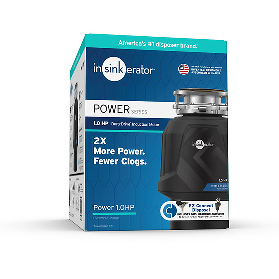 INSINKERATOR-POWER 1.0HP W/CDK Power 1.0HP Garbage Disposal with EZ Connect Cord & Hardwire Adapter