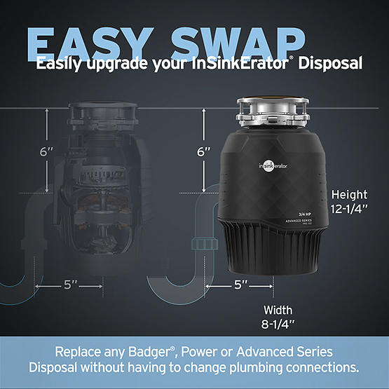 INSINKERATOR-PRO-750 W/CDK Garbage Disposal, 3/4 HP with EZ Connect Cord & Hardwire Adapter
