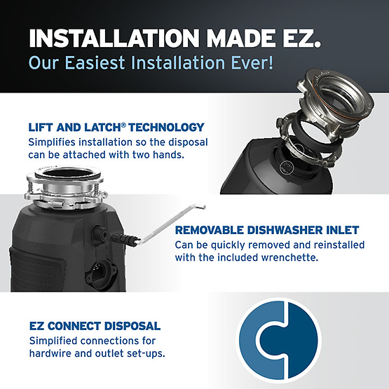 INSINKERATOR-PRO-CVR CNTRL W/CDK Pro Cover Control Garbage Disposal with EZ Connect Cord & Hardwire Adapter