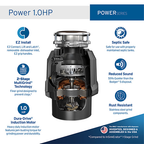 INSINKERATOR-POWER 1.0HP W/CDK Power 1.0HP Garbage Disposal with EZ Connect Cord & Hardwire Adapter